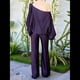 thumbnail image 5 of Conjunto de Dos Piezas Holgado de Otoño para Mujer, con Hombros Descubiertos, Estampado, Larga, Informal, para Salir, Pantalones Anchos Púrpura L, 5 of 8