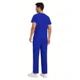 thumbnail image 3 of Pet Grooming and Nursing Scrubs Uniforms for Men: High Quality Hospital Work Clothes 2 Piece Set V Neck Top Pants, 3 of 7