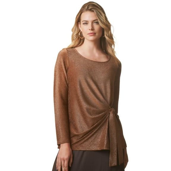 Jessica London Women's Plus Size Shimmery Side-Gathered Tunic