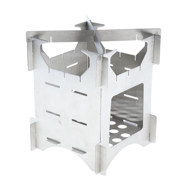 Estufa Plegable para Acampar Kusrkot Acero Inoxidable Liviano 12x10cm
