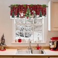 thumbnail image 2 of Christmas Valances for Windows, 42 x 18in, Winter Santa Gnome Pine Tree Xmas Snowfall Red Plaid Rod Pocket Kitchen Valance Curtain Light Filtering Window Treatments for Living Room Bedroom, 1 Panel, 2 of 7