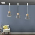 thumbnail image 6 of FSLiving H-Type Track Lights,Adjustable Wire Lamp,Modern Pendant Lighting Fixtures w/ Macaron Aluminum Shade for Kitchen Island,Bulb Not Included - Grey, 6 of 7