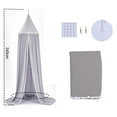 thumbnail image 2 of Kids Bed Canopy with PomPom Cotton Canopy for Crib Baby Girl Netting Cover Canopy Crib Curtain Reading Nook Hanging Tent Nursery Play Game Castle House Decoration - grey, 2 of 7