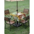 thumbnail image 5 of Square Outdoor Tablecloth with Umbrella Hole Cow Sunflowers Outside Table Cloth Waterproof Patio Table Cover Farmhouse Pastoral Animals Flowers Plants Zipper Tablecloths for Picnic Camping 60x60 Inch, 5 of 8
