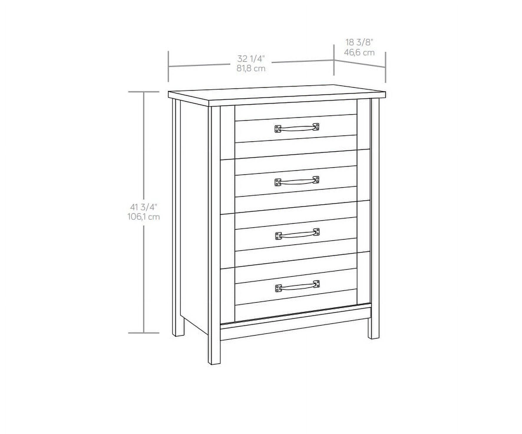 Better Homes & Gardens Modern Farmhouse 4-Drawer Dresser, Rustic White Finish
