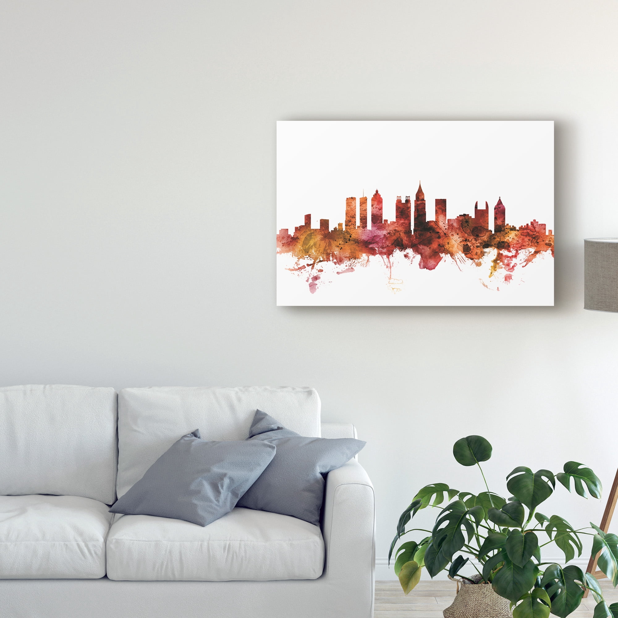 Trademark Fine Art 'Atlanta Georgia Skyline Red II' Canvas Art by Michael Tompsett
