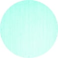 thumbnail image 1 of Ahgly Company Machine Washable Indoor Round Solid Turquoise Blue Modern Area Rugs, 4' Round, 1 of 4