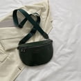 thumbnail image 2 of Bolso de pecho retro, riñonera de PU de moda, Bolso escolares versátiles de color sólido (verde), 2 of 8