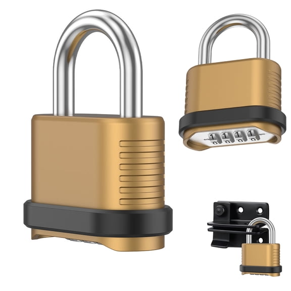 Tmwefusc Combination Padlock, 4 Digit Heavy Duty Combo Lock,Combination Lock For Locker for Outdoor Fence, Locker, Sheds, Gym