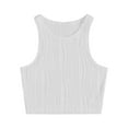 thumbnail image 3 of SNKSDGM Female Women's Tank Tops Racerback Ribbed High Neck Tank Tops for Women Workout Women's New Temperament Hanging Neck Vest Slim fit with Navel Tight Fitting and Short Top Vest and Suspender S, 3 of 3