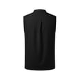 thumbnail image 5 of Men's Sleeveless Henley Tank Top Summer Beach Tank Tops Collarless Casual Cruise Dress Shirt Black S, 5 of 10