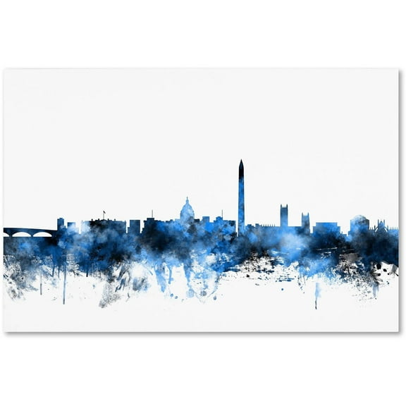 Trademark Fine Art Michael Tompsett Washington DC Skyline III Canvas Wall Art - 12x19