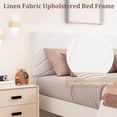 thumbnail image 3 of 4 EVER WINNER Queen Bed Frames,Queen Size Bed Frame with Linen Fabric Upholstered Headboard and Wooden Slats Support,Adjustable Headboard, No Box Spring Needed, Noise-Free, Easy Assembly, White, 3 of 5