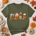 thumbnail image 4 of Pumpkin Spice Coffee Fall Shirt, Cute Autumn Latte Drinks Graphic Comfort Colors Tee, Cozy Pumpkin Season Halloween Thanksgiving Gift - Moss, S, 4 of 4