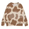 thumbnail image 5 of Coerni Girls Cow Print Sweatshirt Crewneck Long Sleeve Pullovers Casual Baggy Tops for Teen Kids Fall Fashion Daily Wear, 5 of 5