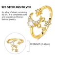 thumbnail image 4 of NARMO 925 Sterling Silver Finger Open Size Ring 5A Zircon Golden Plated Star Moon Tassel for Women Jewelry Gift, 4 of 6
