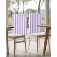 thumbnail image 4 of nqOlkjepod Purple Striped Chair Covers Set of 6, Decorative Chair Back Cover, Modern Farmhouse Purple White Stripes Dining Room Chair Slipcovers Removable Chair Protectors Covers for Party Banquet, 4 of 7
