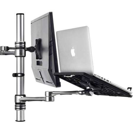 UPC: 0881493015692 | Atdec dual monitor/notebook desk mount  Flat and curved monitors up to 32in  VESA 75×75  100×100