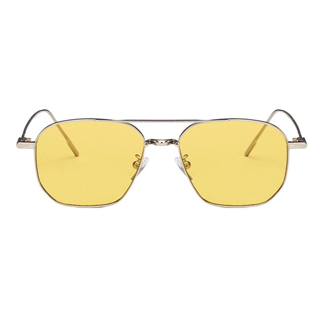 XASZHN Retro Oversized Irregular Polarized Sun Glasses Classic Metal Frame Vintage Yellow One Size