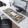 thumbnail image 2 of Long Mouse Pads for Desk,Gray Background Basketball Elements Desk Mats on Top Of Desks, Desk Mouse Pad Extra Large with 3mm Non-Slip Base and Stitched Edge for Gaming,Work,Home 31.5"x11.8", 2 of 5
