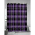 thumbnail image 5 of Shower Curtains for Bathroom-36"x72", Halloween Buffalo Checked Plaid Waterproof Bath Curtain Grommet Shower Curtain Set with Hooks, Black and Purple Washable Bath Accessories, 5 of 6