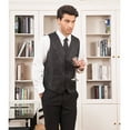 thumbnail image 4 of HISDERN Mens Vest Ties Sets Formal Waistcoat Paisley Black Necktie Pocket Square 3PC Suit Vests L, 4 of 7