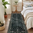 thumbnail image 2 of Hallway Runner Rug Non Slip - Washable 2.6x8 Kitchen Rugs for Living Room, Low-Pile Soft Bedroom Rug Indoor Floor Stain Resistant Carpets for Entryway, Laundry, Bathroom Black, 2 of 18