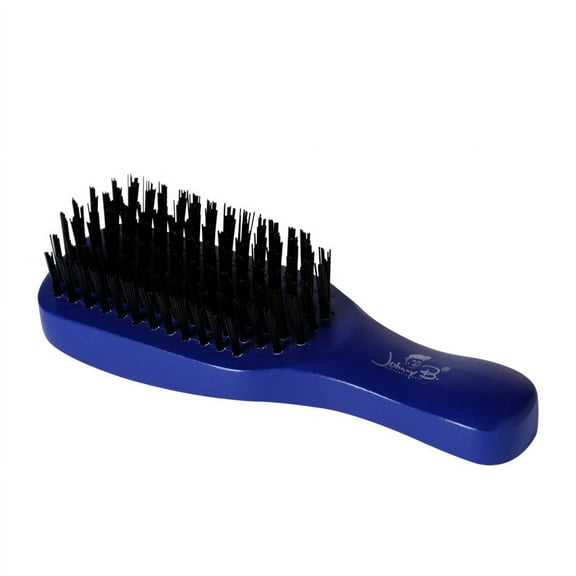 Johnny B Professional Compact Barber Brush, Soft Nylon Bristles (Blue)