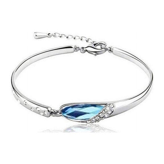 KATGI Fashion Elegant Austrian Blue Crystal Bangle Bracelet