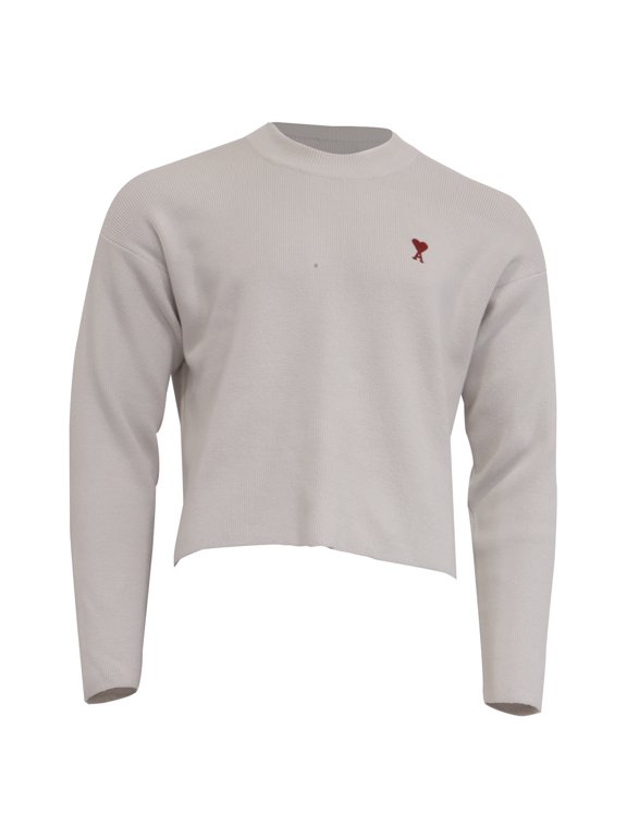 Pre-Owned Ami Ami de Cœur Sweater White Cotton