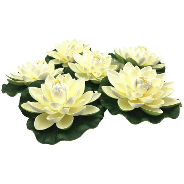 12Pc Artificial Floating Foam Lotus Flowers Fake Water Lily Pads
