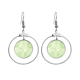 thumbnail image 1 of Verde blanco Patron hojas de ilustración Los pendientes cuelgan del aro de la joyería del círculo de la gota Unbranded M, 1 of 3