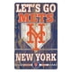 New York Mets Signe 11x17 Design de Slogan en Bois – image 1 sur 1