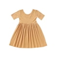 thumbnail image 3 of Fozruso Girls Dresses Baby Girls Summer Short Sleeve Dress Viscose Toddler Soft Casual Flowy Tiered,2-3 Years, 3 of 6