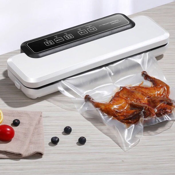 Máquina selladora al vacío - Sistema automático de sellado de aire al vacío para la conservación de alimentos con kit de inicio - Diseño compacto - Modos de alimentos secos y húmedos