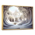 thumbnail image 2 of Designart "Architectural Fantasia Surreal Fractal II" Landscapes Framed Wall Art - Traditional White Surrealism Landscape Hallway Framed Wall Art Decor, 2 of 6