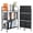 Black, variant on Villertech 4 Tier Folding Metal Shelf with Wheels,Kitchen,study,Garage Storage Shelf,46.8"H,White