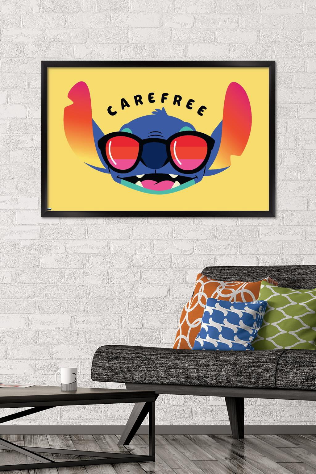 Disney Lilo and Stitch - Carefree Wall Poster, 22.375" x 34" Framed