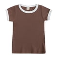 thumbnail image 3 of GYRATEDREAM Baby Boys Girls Solid Color Tracksuit Outfits Ribbed Knit Short Sleeve Tops T-shirt + Elastic Waistband Shorts Infant Toddler 2-Piece Set for 6 Months-4 Years, 3 of 7