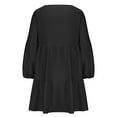 thumbnail image 5 of Dyegold Shift Dress For Women Long Sleeve Ruffle Hem Tunic Dresses 2023 Fall Casual Loose V Neck Short Mini Swing Dresses, 5 of 6