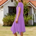 thumbnail image 5 of YHAJDS Short Sleeve Round-Neck Dress for Women Polka Print Sleeve Asymmetrical Hem, 5 of 5