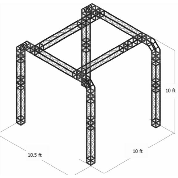Trade Show Booth Trusses DJ Stage 10.5ftx10ftx10ft Metal Black Truss box