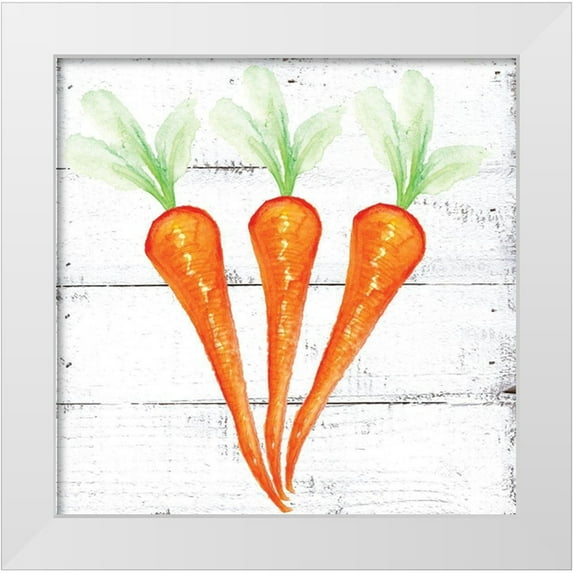 Seay, Anne 20x20 White Modern Wood Framed Museum Art Print Titled - Farm Fresh Carrots
