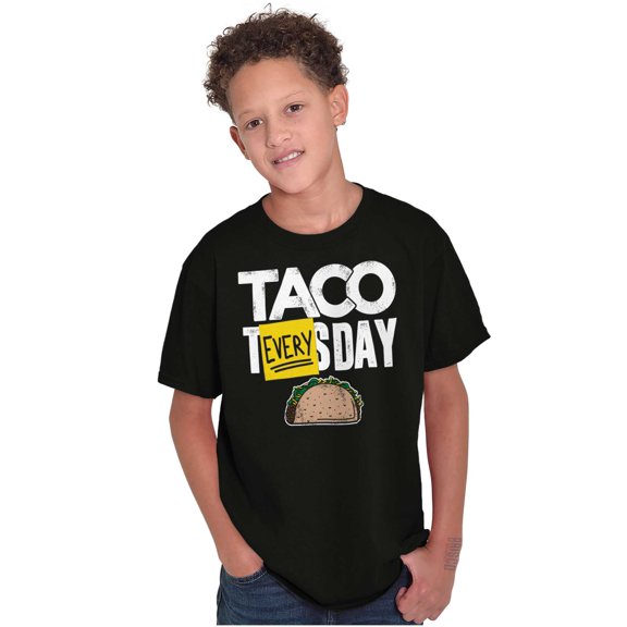 Taco Tuesday Everyday Mexican Foodie Crewneck T Shirts Boy Girl Teen Brisco Brands L