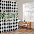 thumbnail image 4 of Eucalyptus Leaf Shower Curtain, Watercolor Country Green Leaf Black White Plaid Waterproof Shower Curtain Set with 12 Hooks Lightweight Bath Curtains Fabric Bathroom Decor 36x72 Inches, 4 of 9