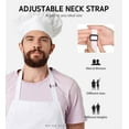 thumbnail image 4 of (Blanc) Lot de 2 Tabliers à Double Boucle Réglable Imperméables avec 2 Poches pour Cuisine Barbecue Dessin, Femmes Hommes Chef, 4 of 5