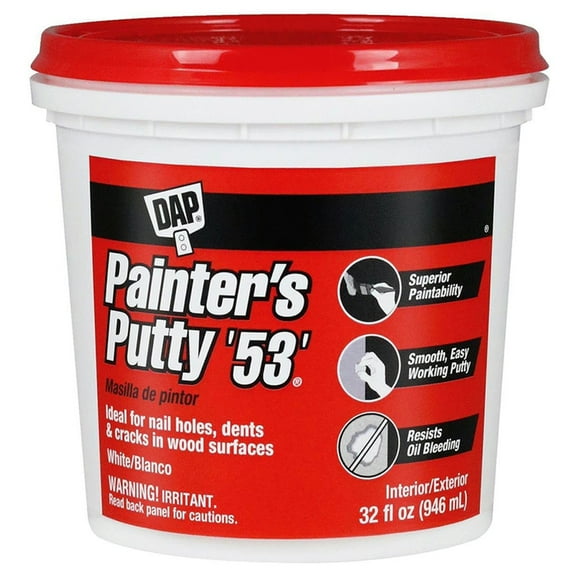 DAP 7079812244 Painters Putty Qt Raw Building Material, Quart, White