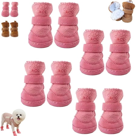 Chewie Cozy Winter Shoes  Getchewie Winter Dog Shoes  Small Dog Outdoor Shoes Waterproof  Anti-Slip Dogs Boots & Paw Protector for Winter  Doggie Shoes for Small  Medium Dogs (2*Pink L)