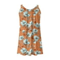 thumbnail image 5 of WTOBBY Women's Stretchy Sleeveless Scoop Neck Floral Sun Dress for Summer Vacation & Pool Party,Orange L, 5 of 5