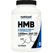 Nutricost HMB (Beta-Hydroxy Beta-Methylbutyric) Supplement 1000mg, 240 Capsules